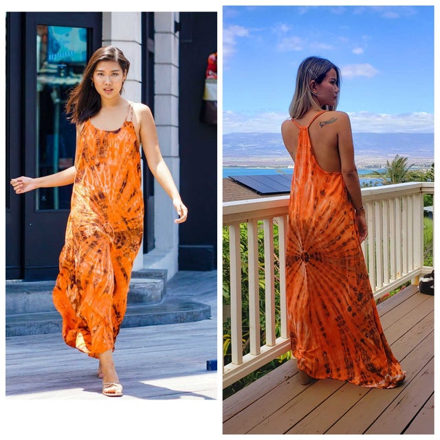 Tie dye dress with pockets outlet