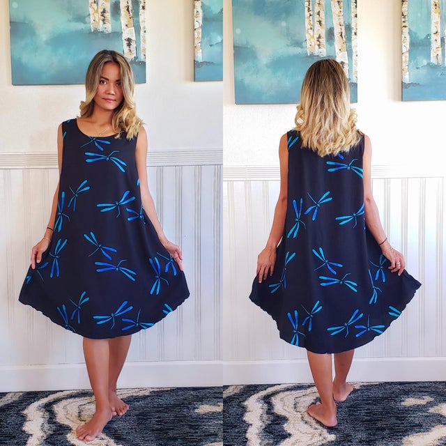 4 Short Batik Umbrella Dress With Pockets PRIMITIVE VIBES HAWAII